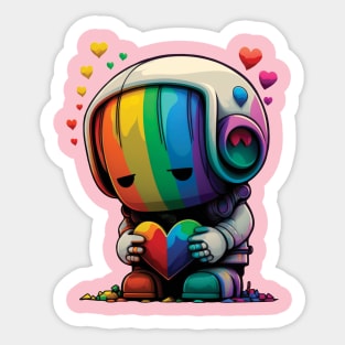 LGBTQ Chibi Robot Sticker